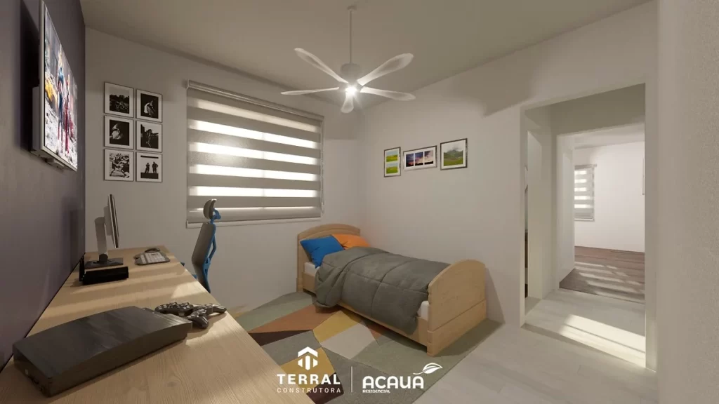3D Dormitório do empreendimento Acauã